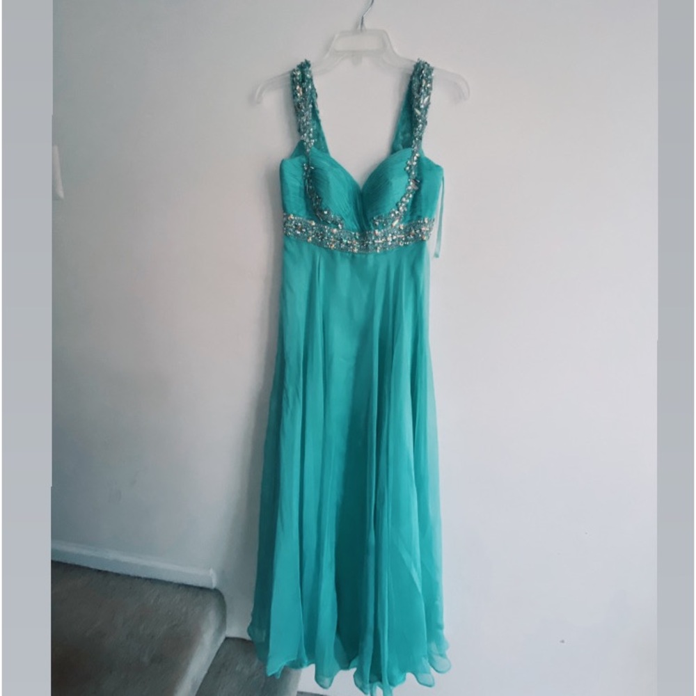 Turquoise sequin dress
